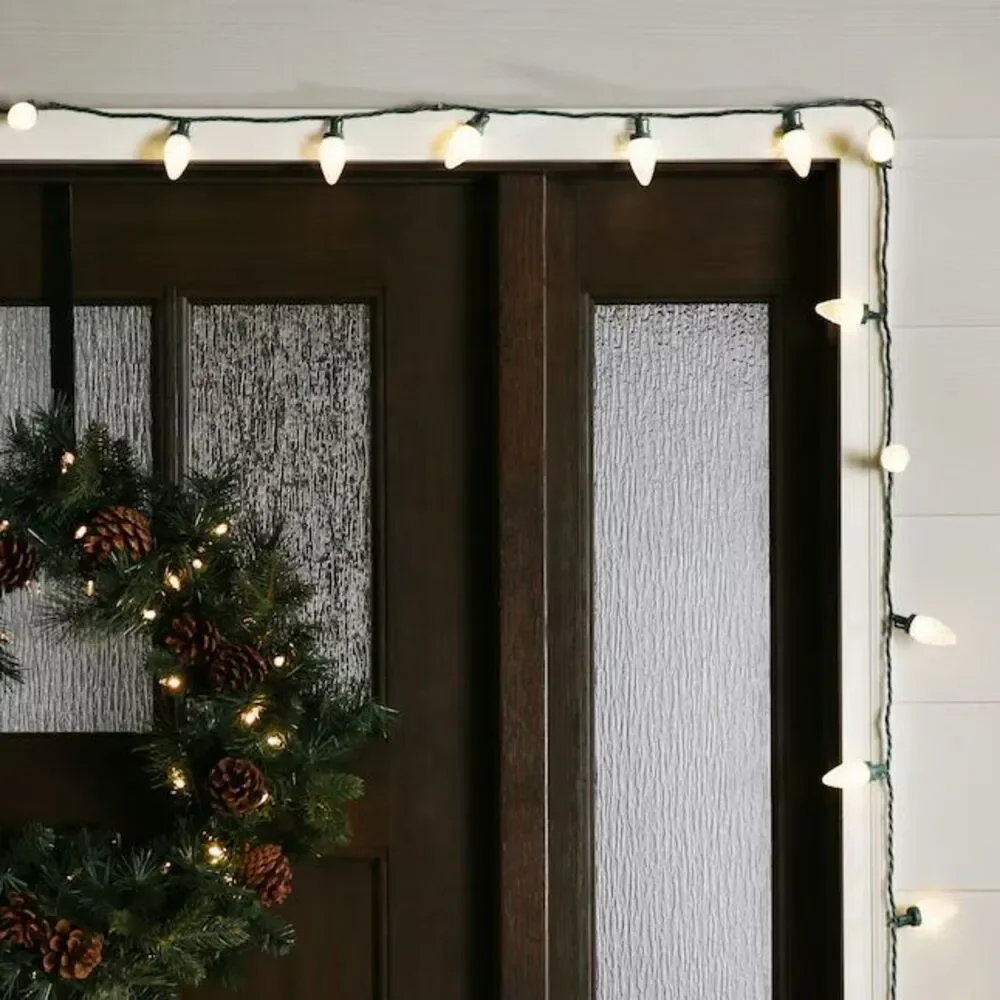 GE StayBright 75 COUNT DIAMOND CUT WARM WHITE C9 C-9 LED LIGHTS 37 FT CHRISTMAS
